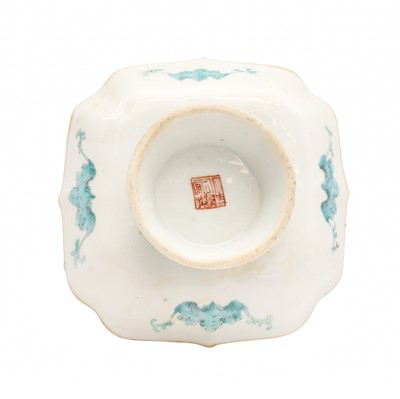 Lot 94 - A Chinese famille-rose 'cranes' stem bowl, Qing dynasty, Tongzhi mark and of the period