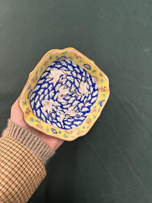 Lot 94 - A Chinese famille-rose 'cranes' stem bowl, Qing dynasty, Tongzhi mark and of the period