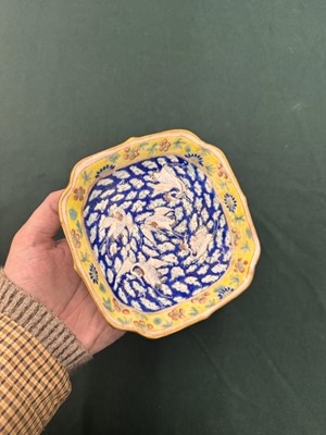 Lot 94 - A Chinese famille-rose 'cranes' stem bowl, Qing dynasty, Tongzhi mark and of the period