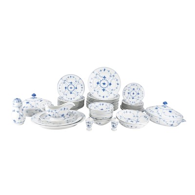 Lot 352 - A Royal Copenhagen Blue Fluted Plain pattern porcelain service, 20th century