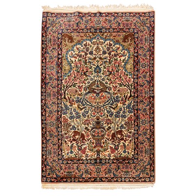 Lot 75 - An extremely fine part silk Isfahan prayer rug, central Persia