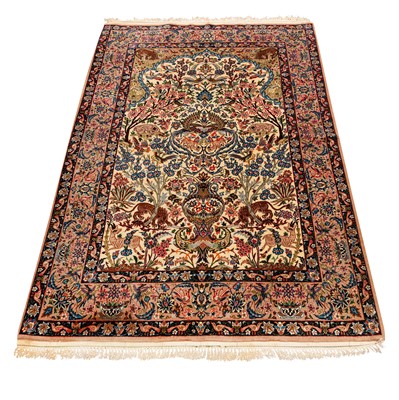 Lot 75 - An extremely fine part silk Isfahan prayer rug, central Persia