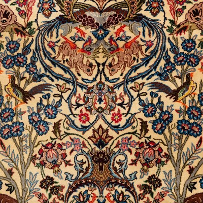 Lot 75 - An extremely fine part silk Isfahan prayer rug, central Persia