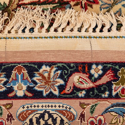 Lot 75 - An extremely fine part silk Isfahan prayer rug, central Persia