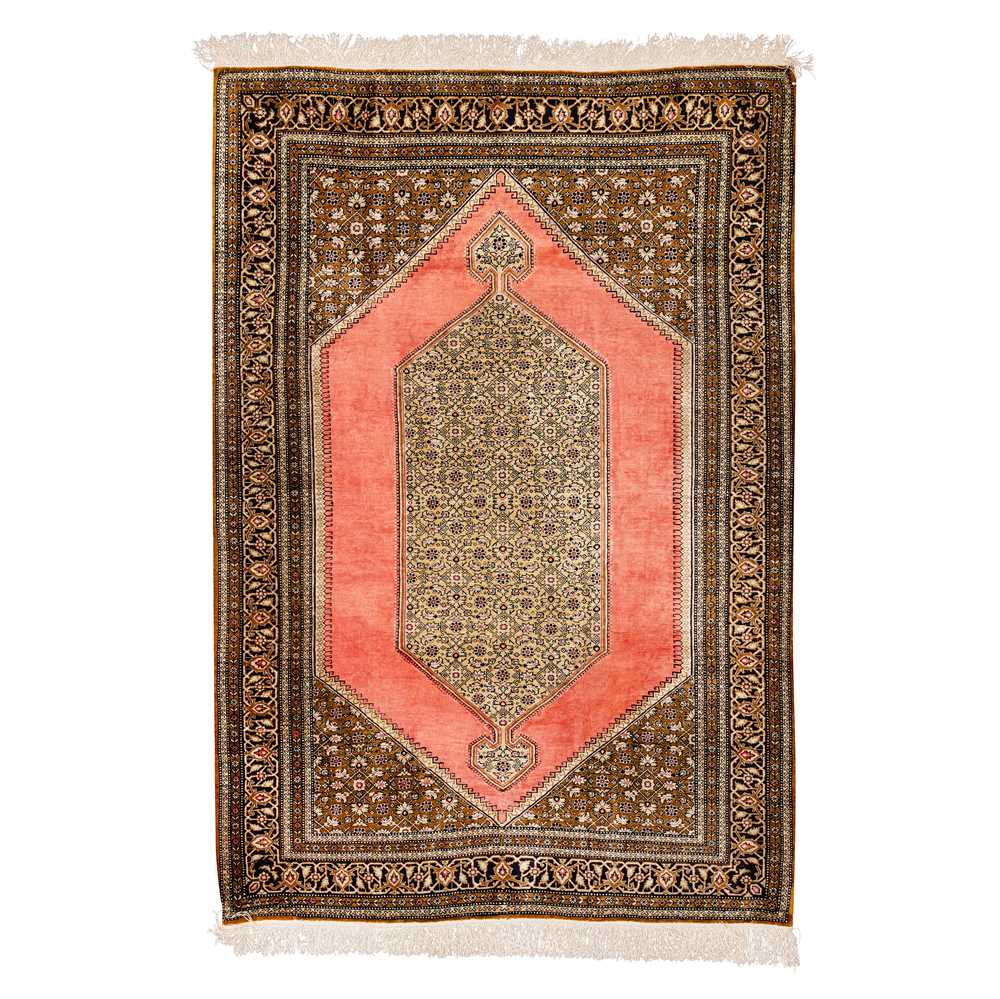 Lot 6 - A very fine silk Qum rug, central Persia
