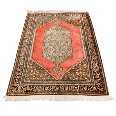 Lot 6 - A very fine silk Qum rug, central Persia