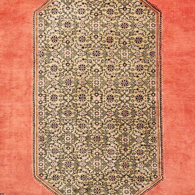 Lot 6 - A very fine silk Qum rug, central Persia