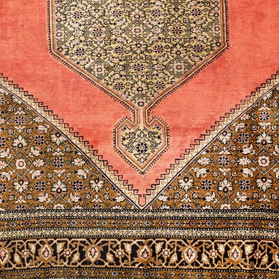 Lot 6 - A very fine silk Qum rug, central Persia