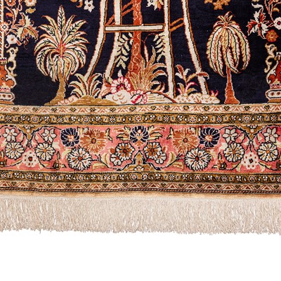 Lot 28 - A very fine silk Qum prayer rug, central Persia