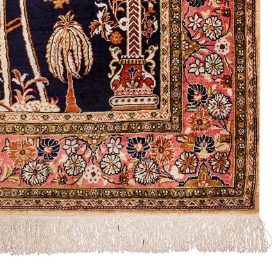 Lot 28 - A very fine silk Qum prayer rug, central Persia