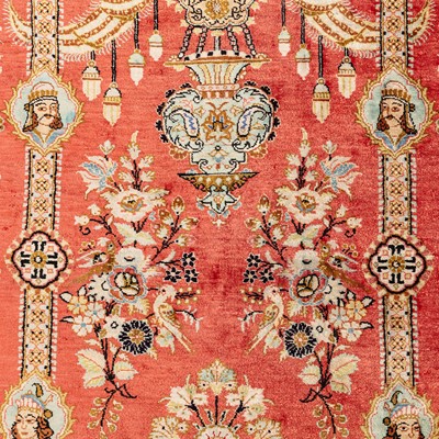 Lot 62 - A very fine silk Qum prayer rug, central Persia