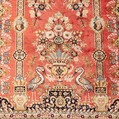 Lot 62 - A very fine silk Qum prayer rug, central Persia