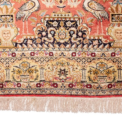Lot 62 - A very fine silk Qum prayer rug, central Persia