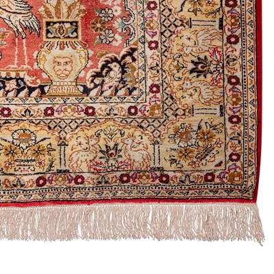 Lot 62 - A very fine silk Qum prayer rug, central Persia
