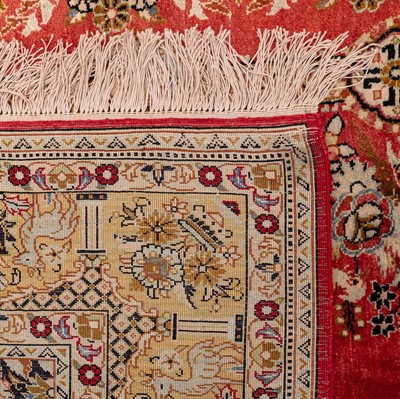Lot 62 - A very fine silk Qum prayer rug, central Persia