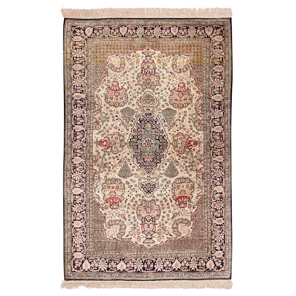 Lot 29 - A very fine silk Qum rug, central Persia