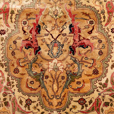 Lot 64 - An extremely fine silk and metal Thread Hereke prayer rug, Turkey