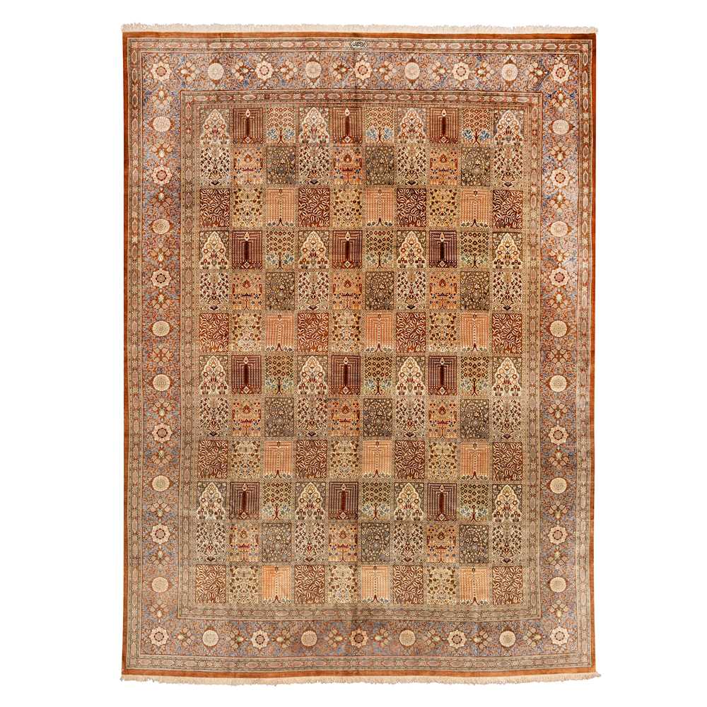76 - An extremely fine signed silk Qum carpet, central Persia