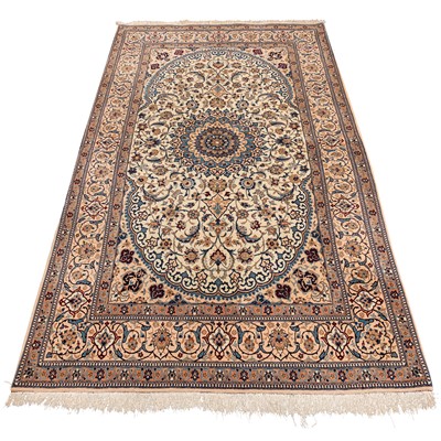 Lot 82 - An extremely fine part silk Nain rug, central Persia
