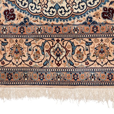 Lot 82 - An extremely fine part silk Nain rug, central Persia