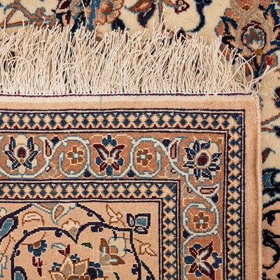 Lot 82 - An extremely fine part silk Nain rug, central Persia