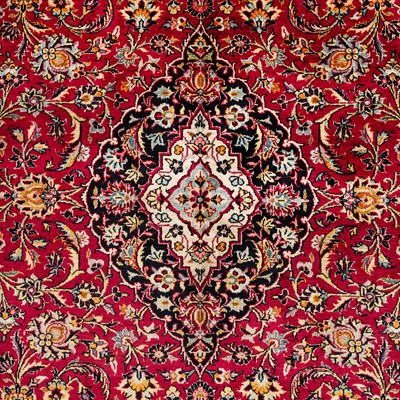 Lot 99 - A very fine silk Kashan rug, central Persia
