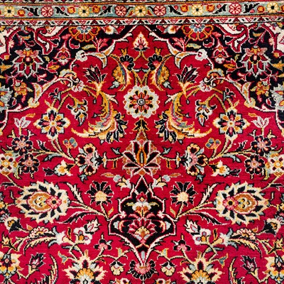 Lot 99 - A very fine silk Kashan rug, central Persia