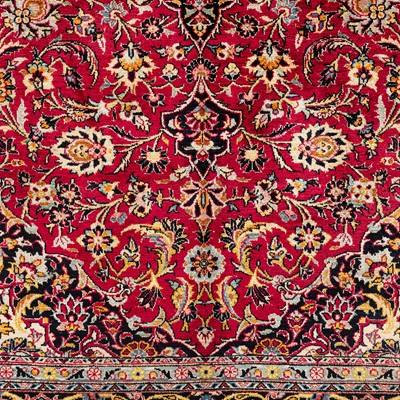 Lot 99 - A very fine silk Kashan rug, central Persia