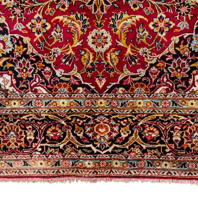 Lot 99 - A very fine silk Kashan rug, central Persia