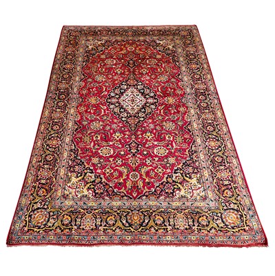 Lot 99 - A very fine silk Kashan rug, central Persia