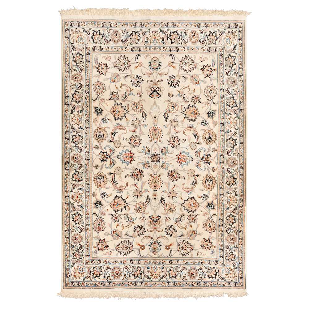 Lot 51 - A very similar part silk Kashan rug, central Persia