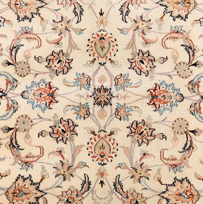 Lot 51 - A very similar part silk Kashan rug, central Persia