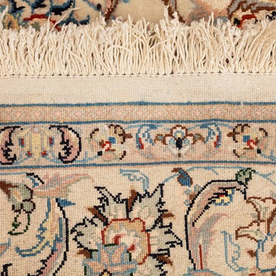 Lot 51 - A very similar part silk Kashan rug, central Persia