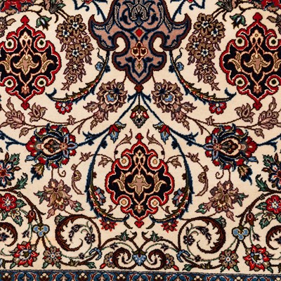 Lot 85 - A very fine signed part silk Isfahan carpet, central Persia