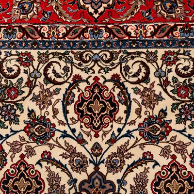 Lot 85 - A very fine signed part silk Isfahan carpet, central Persia