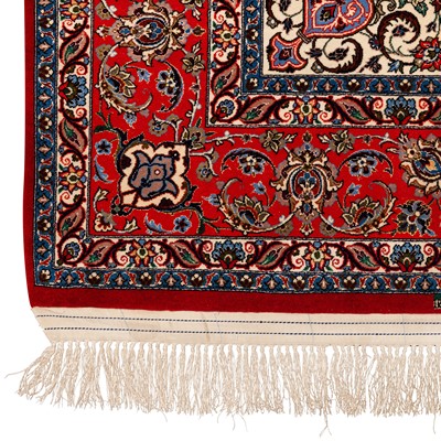 Lot 85 - A very fine signed part silk Isfahan carpet, central Persia