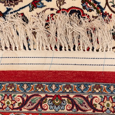 Lot 85 - A very fine signed part silk Isfahan carpet, central Persia