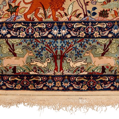 Lot 42 - An extremely fine part silk Isfahan carpet, central Persia
