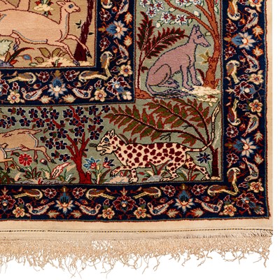 Lot 42 - An extremely fine part silk Isfahan carpet, central Persia