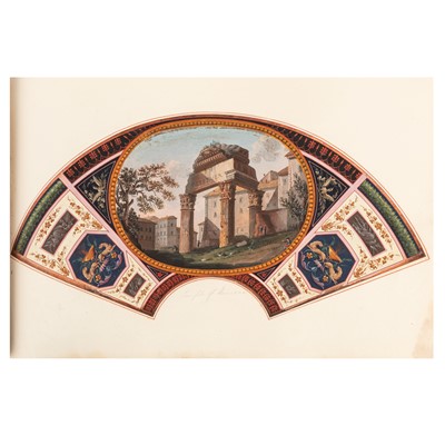 Lot 2 - An 18th century Collection of Grand Tour fan views and 19th Century British drawings and watercolours