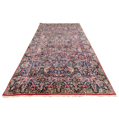 Lot 43 - A fine antique Kirman Laver carpet, south Persia