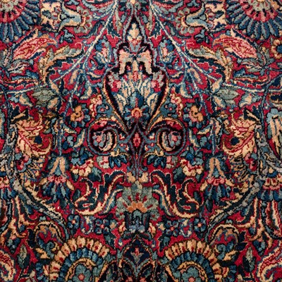 Lot 43 - A fine antique Kirman Laver carpet, south Persia