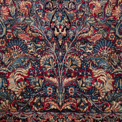 Lot 43 - A fine antique Kirman Laver carpet, south Persia