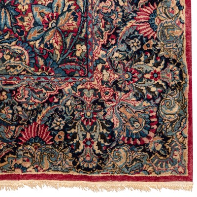 Lot 43 - A fine antique Kirman Laver carpet, south Persia