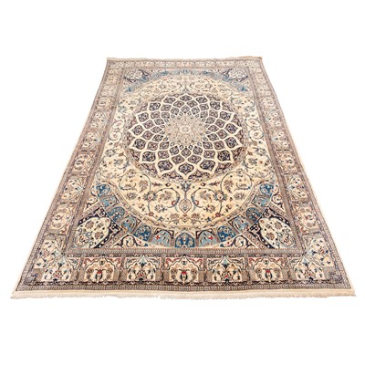 Lot 52 - A fine part silk Nain carpet, central Persia
