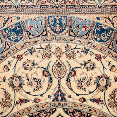 Lot 52 - A fine part silk Nain carpet, central Persia