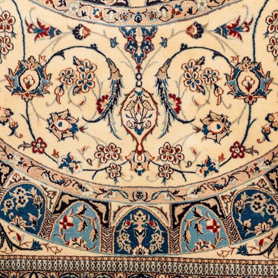 Lot 52 - A fine part silk Nain carpet, central Persia