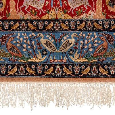 Lot 45 - An extremely fine part silk Isfahan prayer rug, central Persia