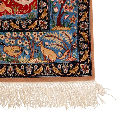 Lot 45 - An extremely fine part silk Isfahan prayer rug, central Persia