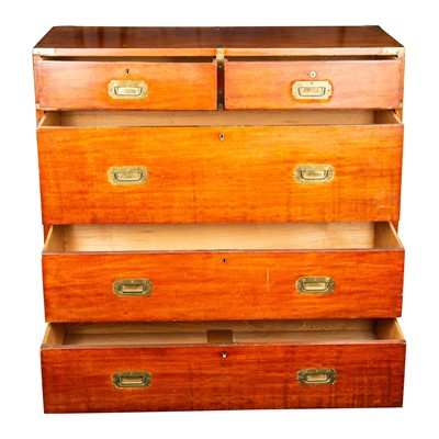 Lot 2 - A Victorian mahogany campaign chest